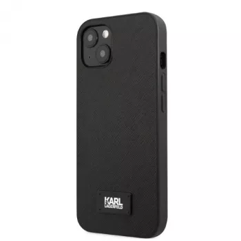 Karl Lagerfeld KLHCP13SSFMP2K Saffiano Plaque Hard Case, skirta iPhone 13 mini, juoda
