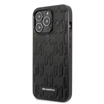 Karl Lagerfeld KLHCP13XMNMP1K iPhone 13 Pro Max 6,7 inch kietas dėklas juodas Monogram Plaque
