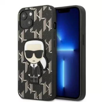 Karl Lagerfeld KLHCP13SPMNIKBK iPhone 13 mini 5.4 Hardcase Black Monogram Ikonik Patch
