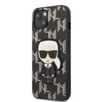 Karl Lagerfeld KLHCP13SPMNIKBK iPhone 13 mini 5.4 Hardcase Black Monogram Ikonik Patch