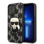 Karl Lagerfeld KLHCP13LPMNIKBK kietas dėklas, skirtas iPhone 13 Pro / 13 6,1 inch juodas Monogram Ikonik Patch