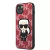 Karl Lagerfeld KLHCP13SPMNIKPI Kietas Dėklas, Skirtas Apple iPhone 13 mini 5,4 colių, Raudonas, Monogram Ikonik Patch
