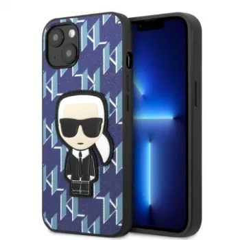 Karl Lagerfeld KLHCP13SPMNIKBL iPhone 13 mini Hardcase Blue Monogram Ikonik Patch