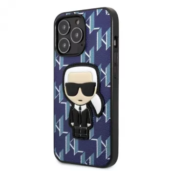 Karl Lagerfeld KLHCP13XPMNIKBL iPhone 13 Pro Max 6,7 inch Hardcase Blue Monogram Ikonik Patch