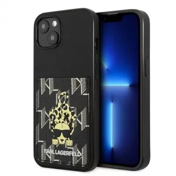 Karl Lagerfeld KF001284 Karlimals Cardslot Hard Case, skirta iPhone 13/14/15 6,1 inch, juoda