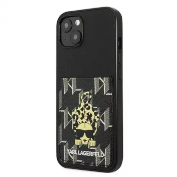 Karl Lagerfeld KF001284 Karlimals Cardslot Hard Case, skirta iPhone 13/14/15 6,1 inch, juoda
