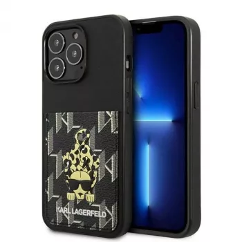 Karl Lagerfeld KLHCP13LCANCNK iPhone 13 Pro / 13 6.1 Dėklas Hardcase Black Karlimals Cardslot