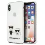 Karl Lagerfeld KLHCI65CKTR Kietas Dėklas, Skaidrus, su Karl & Choupette Dizainu, Skirtas Apple iPhone Xs Max