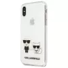 Karl Lagerfeld KLHCI65CKTR Kietas Dėklas, Skaidrus, su Karl & Choupette Dizainu, Skirtas Apple iPhone Xs Max