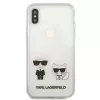Karl Lagerfeld KLHCI65CKTR Kietas Dėklas, Skaidrus, su Karl & Choupette Dizainu, Skirtas Apple iPhone Xs Max