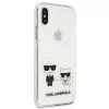 Karl Lagerfeld KLHCI65CKTR Kietas Dėklas, Skaidrus, su Karl & Choupette Dizainu, Skirtas Apple iPhone Xs Max
