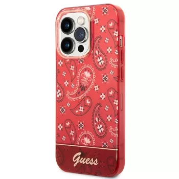 Guess GUHCP14LHGBNHR Hardcase Bandana Paisley, skirtas Apple iPhone 14 Pro 6,1 colio, raudona