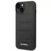 Karl Lagerfeld KLHCP14SPSQAK Puffy Elongated Logo Hard Case, skirta Apple iPhone 13/14/15 6,1 colio – juoda