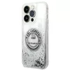 Karl Lagerfeld iPhone 14 Pro 6,1 inch Hardcase Liquid Glitter RSG sidabrinis