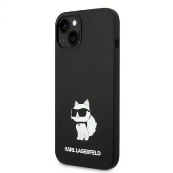 Karl Lagerfeld KLHMP14MSNCHBCK iPhone 14 Plus / 15 Plus 6,7 inch Hard Case Black Silicone Choupette MagSafe