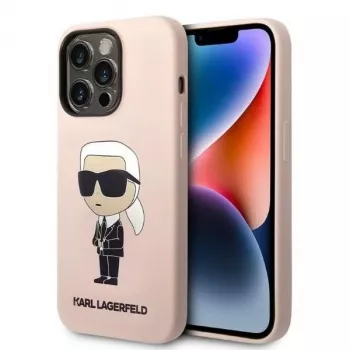 Karl Lagerfeld KLHCP14XSNIKBCP Ikonik Silicone Hard Case, skirta iPhone 14 Pro Max 6,7 colio, rožinė
