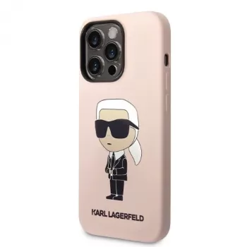 Karl Lagerfeld KLHCP14XSNIKBCP Ikonik Silicone Hard Case, skirta iPhone 14 Pro Max 6,7 colio, rožinė