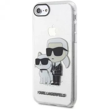 Karl Lagerfeld KLHCI8HNKCTGT iPhone 7/8/SE 2020 / SE 2022 Transparent Hardcase Glitter Karl & Choupette