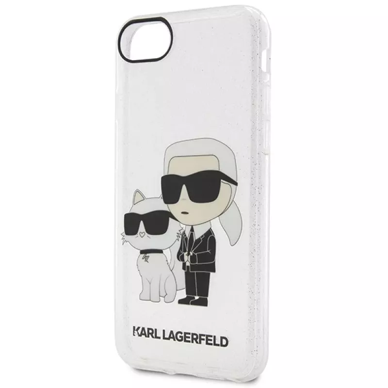 Karl Lagerfeld KLHCI8HNKCTGT iPhone 7/8/SE 2020 / SE 2022 Transparent Hardcase Glitter Karl & Choupette