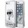 Karl Lagerfeld KLHCI8LNKHCH Hardcase Glitter Karl Head, sidabrinis, skirtas iPhone 7/8/SE 2020/SE 2022