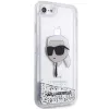 Karl Lagerfeld KLHCI8LNKHCH Hardcase Glitter Karl Head, sidabrinis, skirtas iPhone 7/8/SE 2020/SE 2022