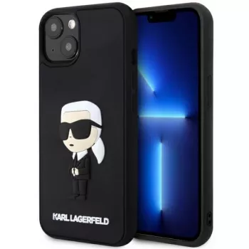 Karl Lagerfeld KLHCP14M3DRKINK Hardcase Rubber Ikonik 3D, skirta iPhone 14 Plus / 15 Plus 6.7, juoda