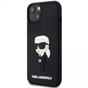 Karl Lagerfeld KLHCP14M3DRKINK Hardcase Rubber Ikonik 3D, skirta iPhone 14 Plus / 15 Plus 6.7, juoda