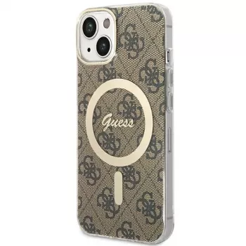 Guess GUHMP13MH4STW iPhone 13 / 14 / 15 6,1 inch Brown Hardcase su MagSafe