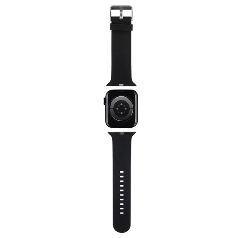 Karl Lagerfeld 3D Rubber Karl Head Watch Strap, Apple Watch 42/44/45/49mm, juoda