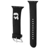 Karl Lagerfeld 3D Rubber Karl Head Watch Strap, Apple Watch 42/44/45/49mm, juoda