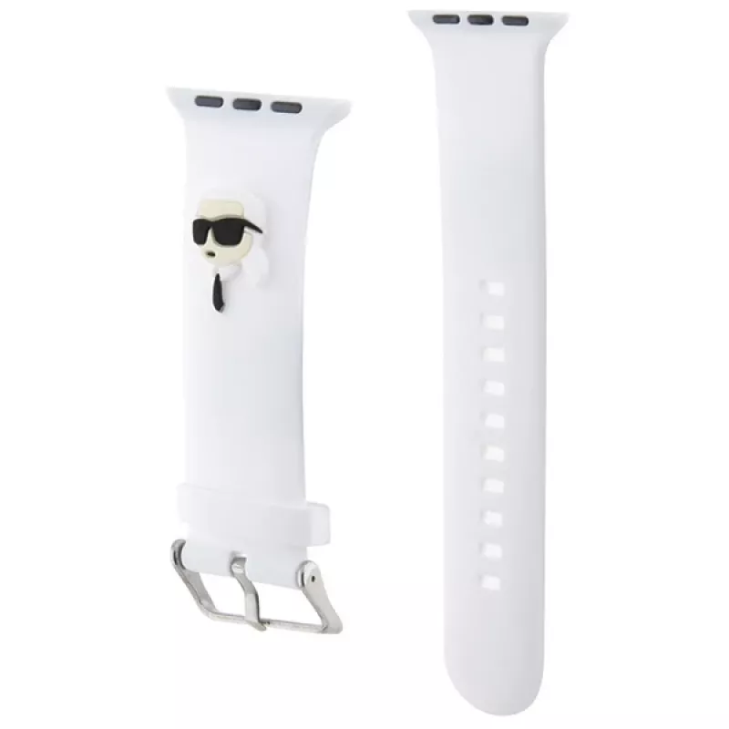 Karl Lagerfeld 3D Rubber Karl Head Apple Watch Strap 42/44/45/49mm White