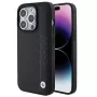BMW BMHCP15L22RDPK iPhone 15 Pro 6,1 inch Hardcase Leather Textured & Stripe Black