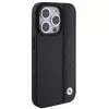 BMW BMHCP15L22RDPK iPhone 15 Pro 6,1 inch Hardcase Leather Textured & Stripe Black