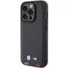 BMW Leather Stamp Tricolor Case, skirta iPhone 15 Pro 6,1 inch juoda