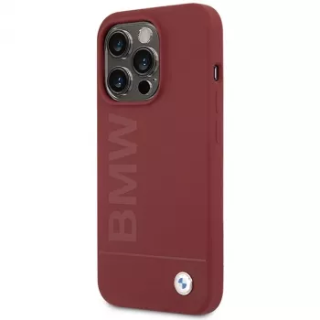 BMW M Collection Silicone Hard Case su MagSafe, skirta Apple iPhone 15 Pro 6,1 inch, raudona, didelis logotipas
