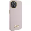 Guess GUHCP15SSMBSLP Silicone Script Metal Logo & Frame Hard Case, skirta Apple iPhone 15 / 14 / 13 6,1 inch - rožinė