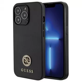 Guess GUHCP13LPS4DGPK Dėklas Apple iPhone 13 Pro 6,1 inch Juodas Strass Metal Logo
