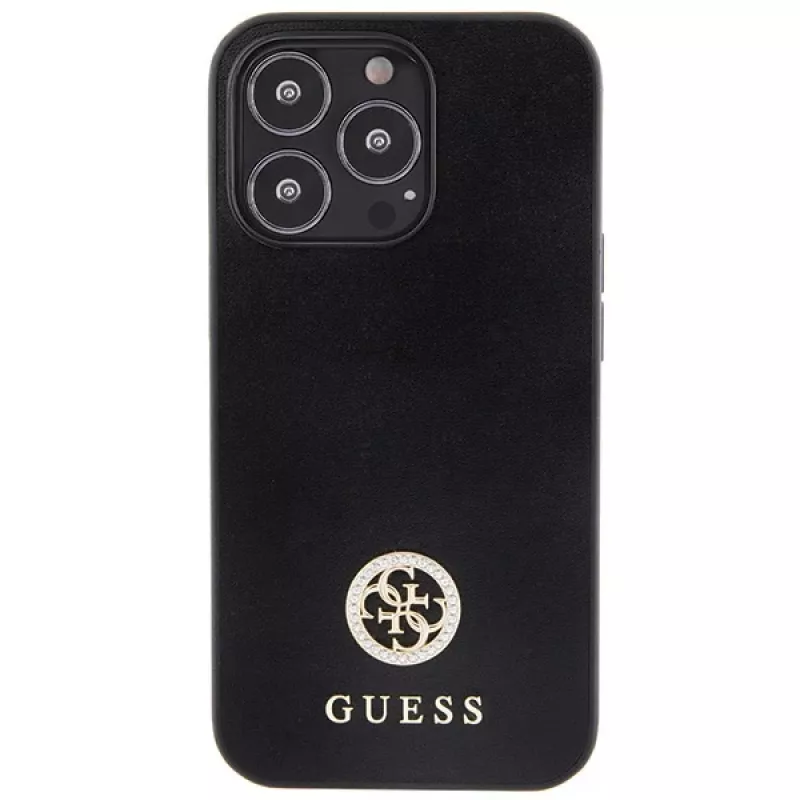 Guess GUHCP13LPS4DGPK Dėklas Apple iPhone 13 Pro 6,1 inch Juodas Strass Metal Logo