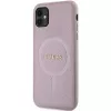 Guess GUHMN61PSAHMCP Hardcase Saffiano MagSafe, skirta iPhone 11 / Xr 6.1, rožinė