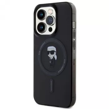 Karl Lagerfeld MagSafe IML Ikonik Case, skirta iPhone 15 Pro, juoda