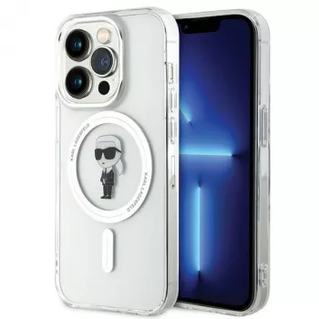 Karl Lagerfeld MagSafe IML Ikonik Dėklas, skirtas iPhone 15 Pro, Skaidrus