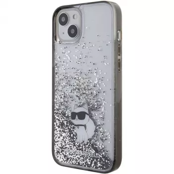 Karl Lagerfeld KLHCP15MLKCNSK iPhone 15 Plus / 14 Plus 6,7 inch Transparent Hardcase Liquid Glitter Choupette