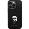 Karl Lagerfeld KLHCP14XSMHKNPK Silicone Ikonik Metal Pin Back Cover, skirta Apple iPhone 14 Pro Max 6.7, juoda
