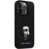 Karl Lagerfeld KLHCP14XSMHKNPK Silicone Ikonik Metal Pin Back Cover, skirta Apple iPhone 14 Pro Max 6.7, juoda