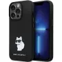 Karl Lagerfeld KLHCP14LSMHCNPK Silicone C Metal Pin Hard Case, skirta iPhone 14 Pro 6,1 inch – juoda