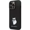 Karl Lagerfeld KLHCP14LSMHCNPK Silicone C Metal Pin Hard Case, skirta iPhone 14 Pro 6,1 inch – juoda