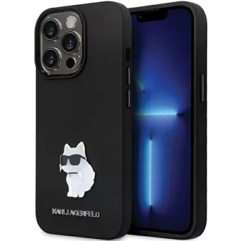 Karl Lagerfeld KLHCP14XSMHCNPK Hardcase Silicone C Metal Pin, skirta iPhone 14 Pro Max 6,7 inch, juoda
