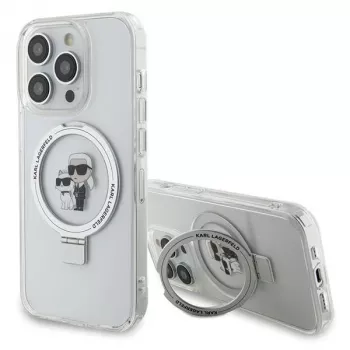 Karl Lagerfeld KLHMP13LHMRSKCH iPhone 13 Pro / 13 6,1 inch White Hardcase Ring Stand Karl & Choupette MagSafe
