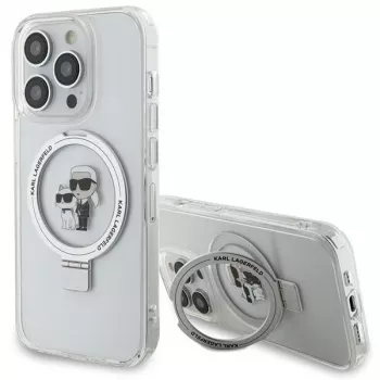 Karl Lagerfeld KLHMP13XHMRSKCH Dėklas Hardcase su Žiediniu Stovu, iPhone 13 Pro Max 6,7 inch Baltas Karl & Choupette MagSafe
