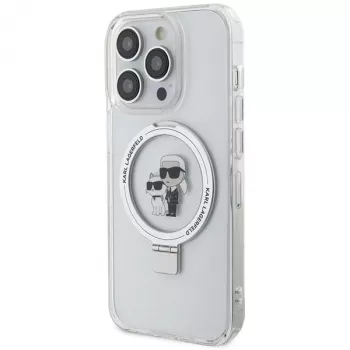 Karl Lagerfeld KLHMP13XHMRSKCH Dėklas Hardcase su Žiediniu Stovu, iPhone 13 Pro Max 6,7 inch Baltas Karl & Choupette MagSafe